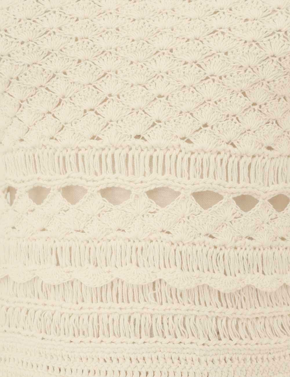 Waverly Crochet Crew Neck Top