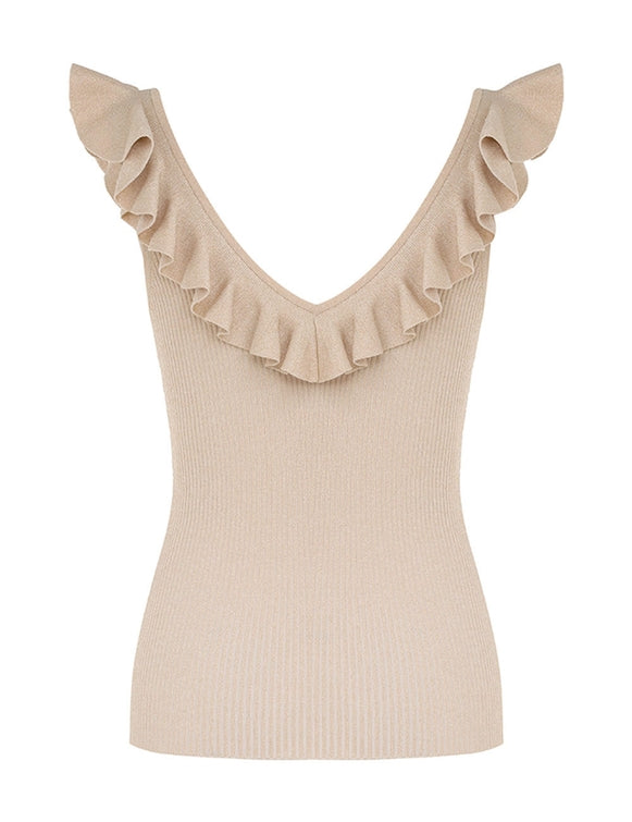 Halliday Frill V-Neck Top