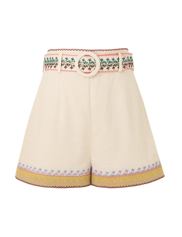 August Embroidered Short