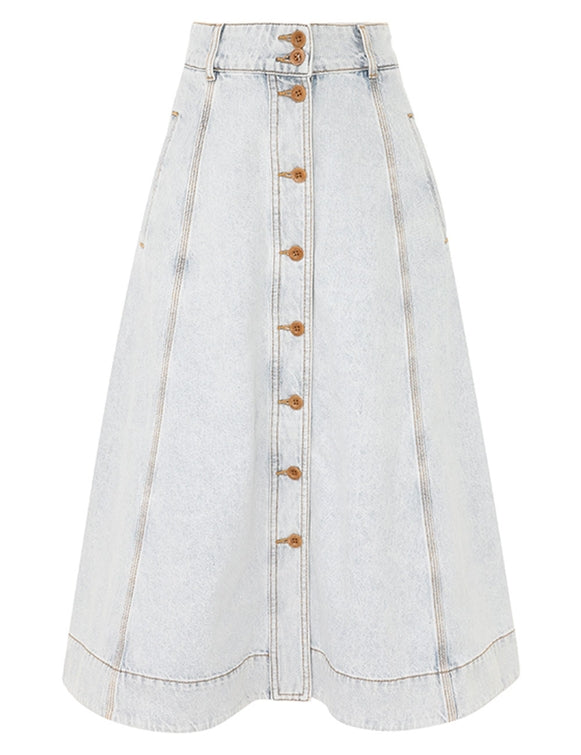 August A Line Denim Skirt