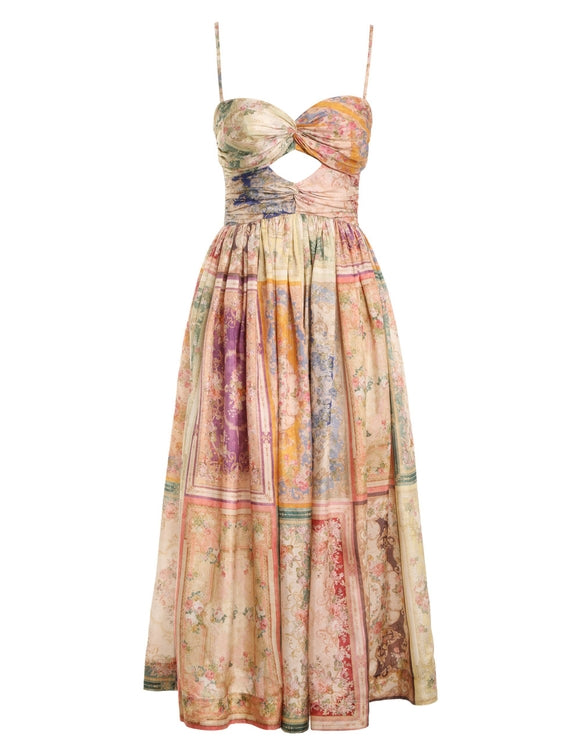 August Tie Front Midi Dress
