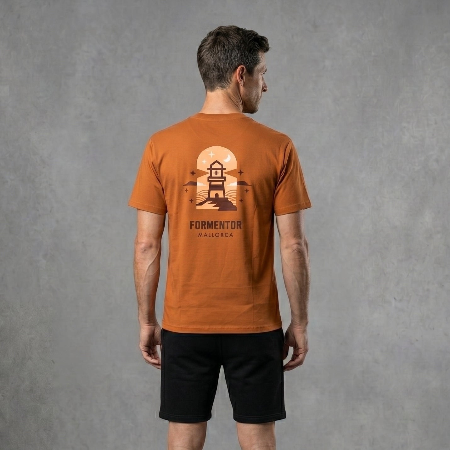 Groovy Mallorca Lighthouse T-Shirt Rust