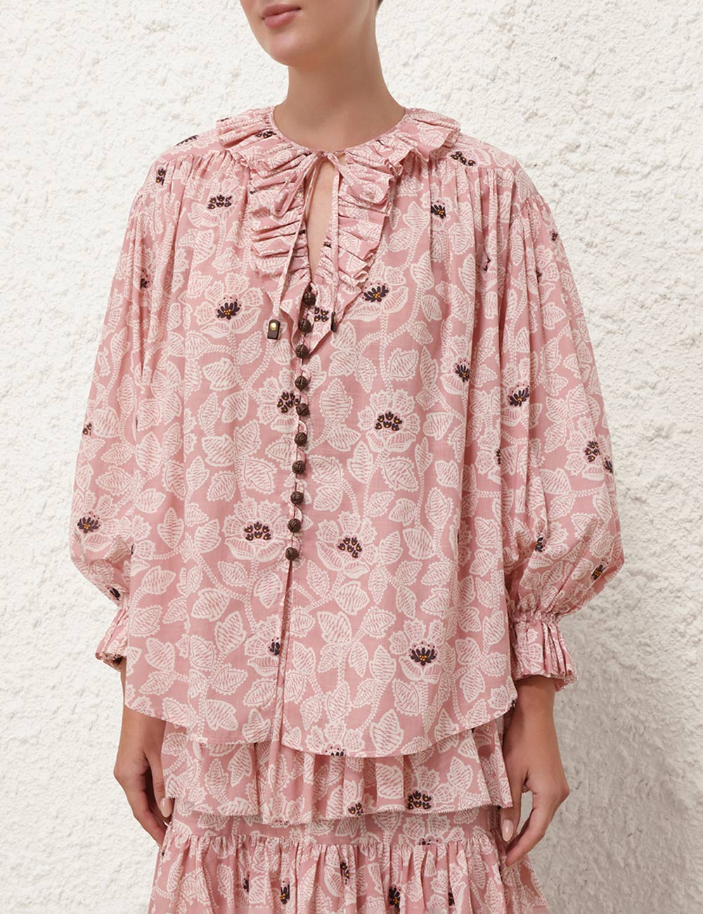 Ottie Ruffle Neck Top