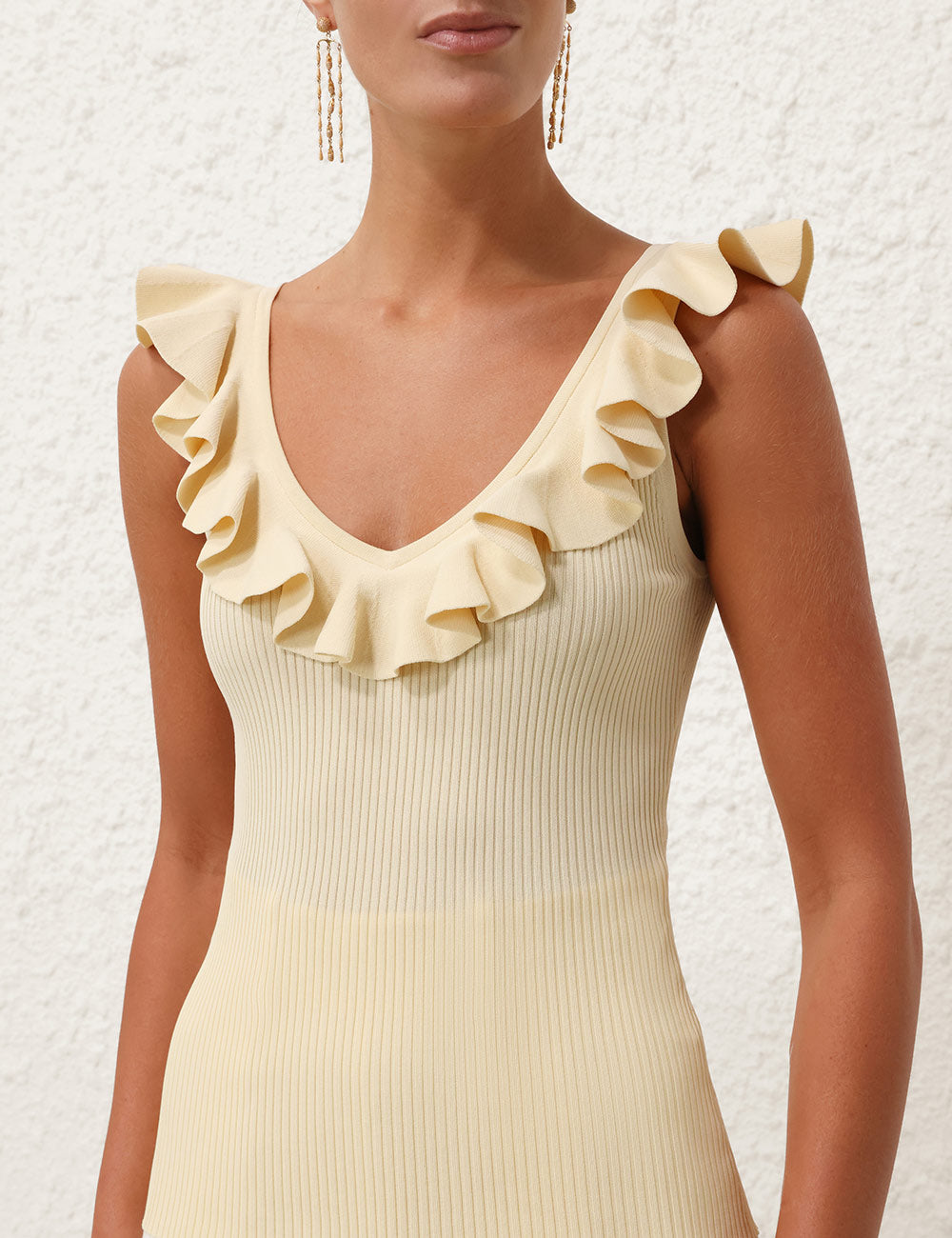 Halliday V-Neck Frill Tank