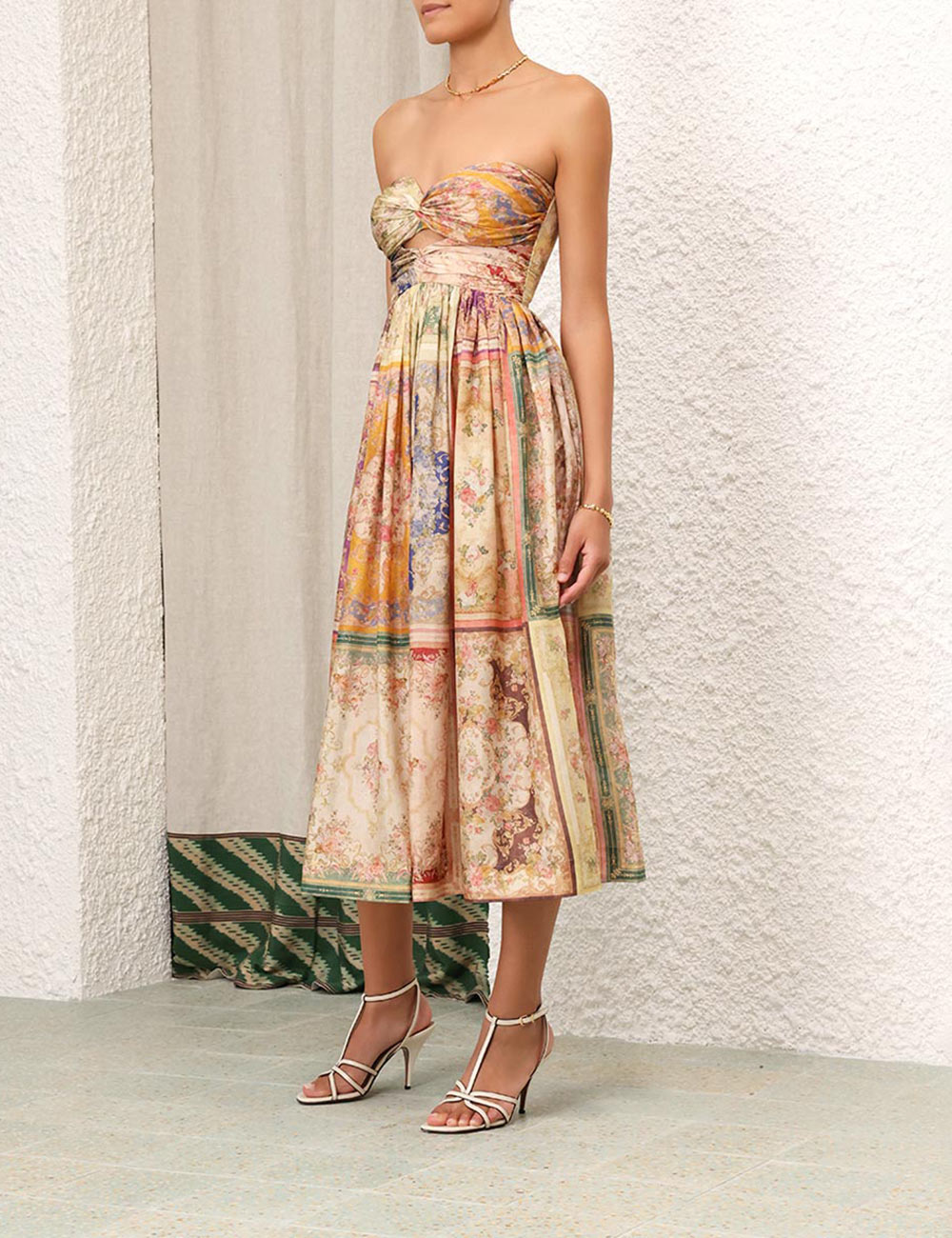 August Tie Front Midi Dress
