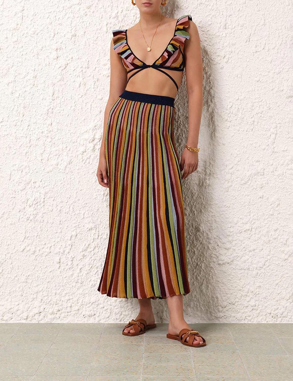Alight Stripe Midi Skirt