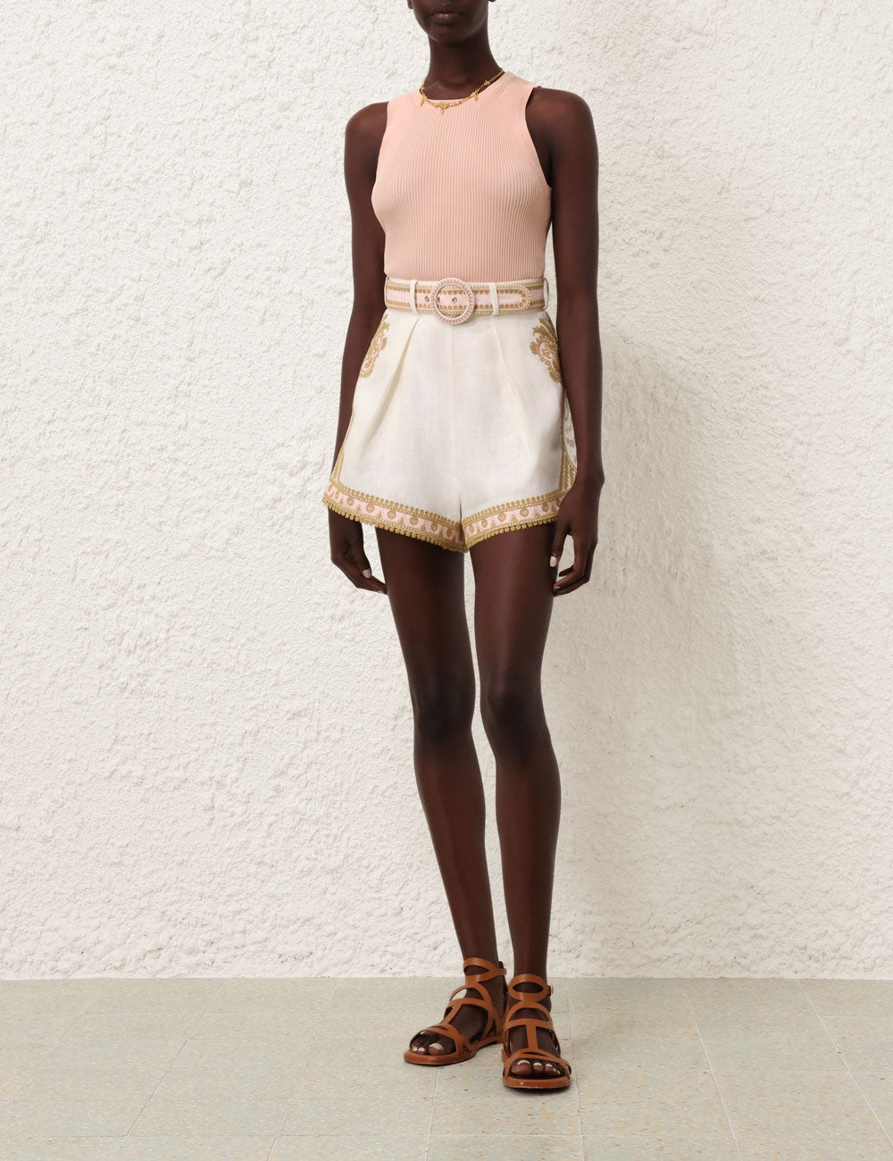 Waverly Embroidered Tuck Short